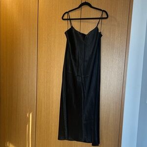 Vince Black Satin Slip Dress